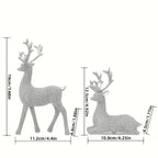 [Christmas New Year] 2pcs Creative Golden and Silvery Bead Reindeer Ornaments – Perfect Christmas & New Year Gift Decor for Home, Room, Living Space, TV Stand, or Office | Elegant Desktop Display with Deer-Themed Design, Se House Of Avana [[SKU:HOA-XMS-402]]