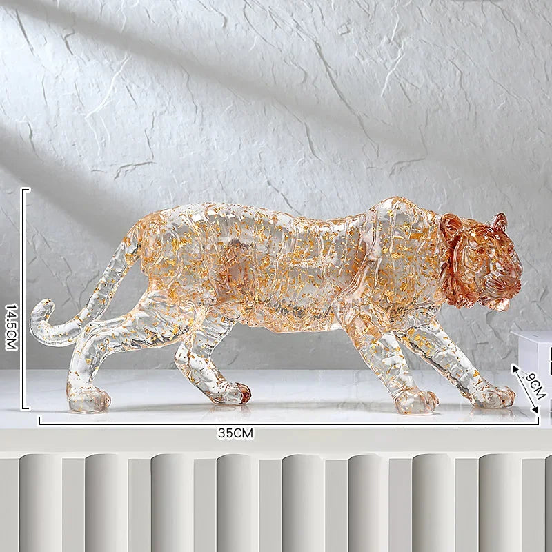 Animal Sculpture - Golden Leopard Ornament, alternate view - House Of Avana