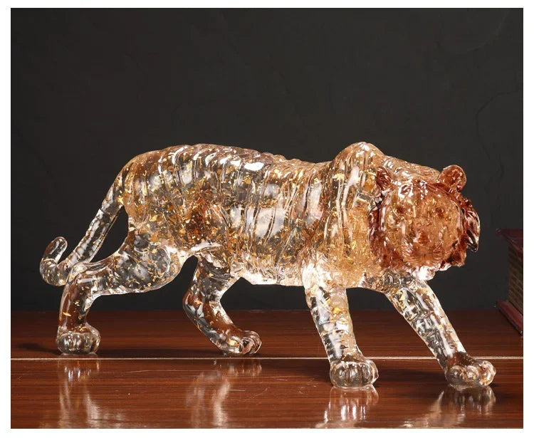 Animal Sculpture - Golden Leopard Ornament, alternate view - House Of Avana