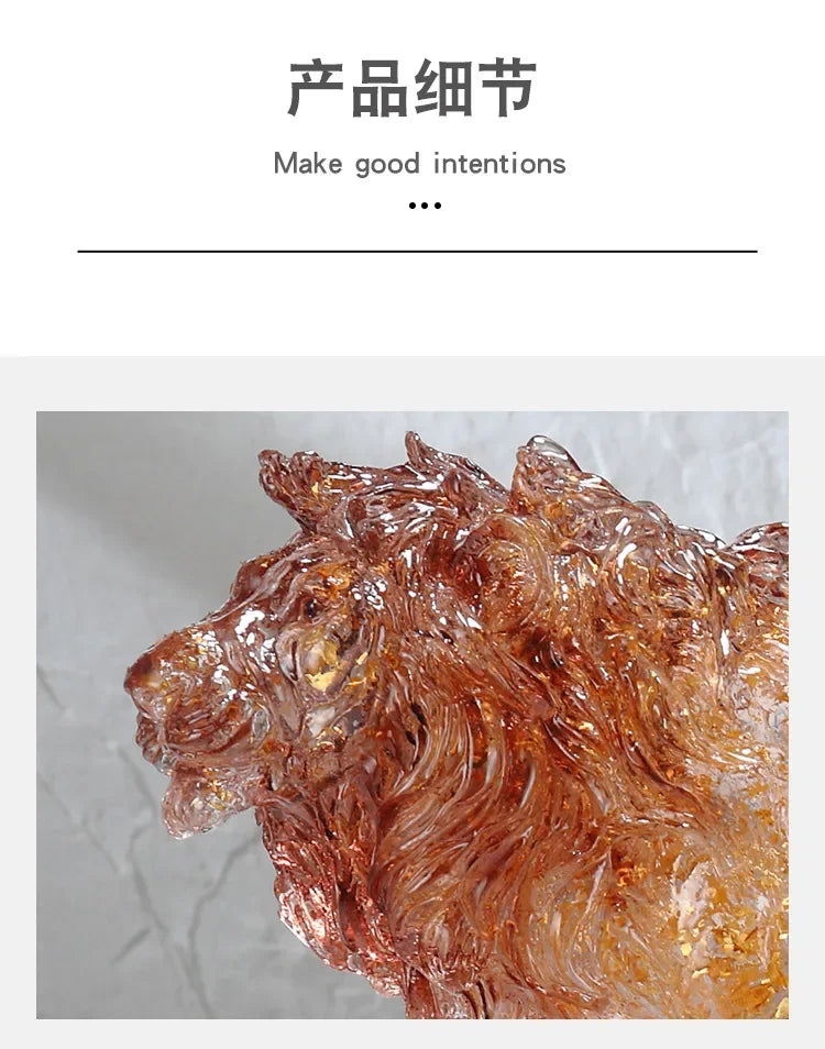 Animal Sculpture - Golden Leopard Ornament, alternate view - House Of Avana