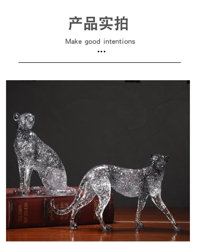 Animal Sculpture - Golden Leopard Ornament, alternate view - House Of Avana