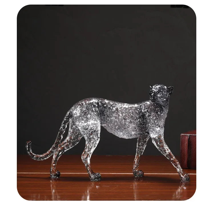 Animal Sculpture - Golden Leopard Ornament, alternate view - House Of Avana