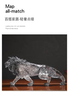 Animal Sculpture - Golden Leopard Ornament, close-up view - House Of Avana