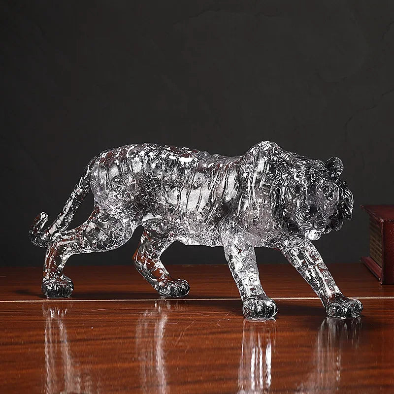 Animal Sculpture - Golden Leopard Ornament, detail shot - House Of Avana