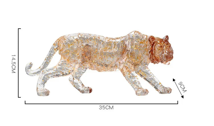 Animal Sculpture - Golden Leopard Ornament, in-use display - House Of Avana
