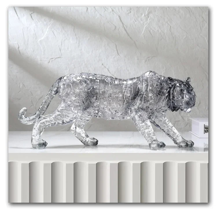 Animal Sculpture - Golden Leopard Ornament, texture detail - House Of Avana