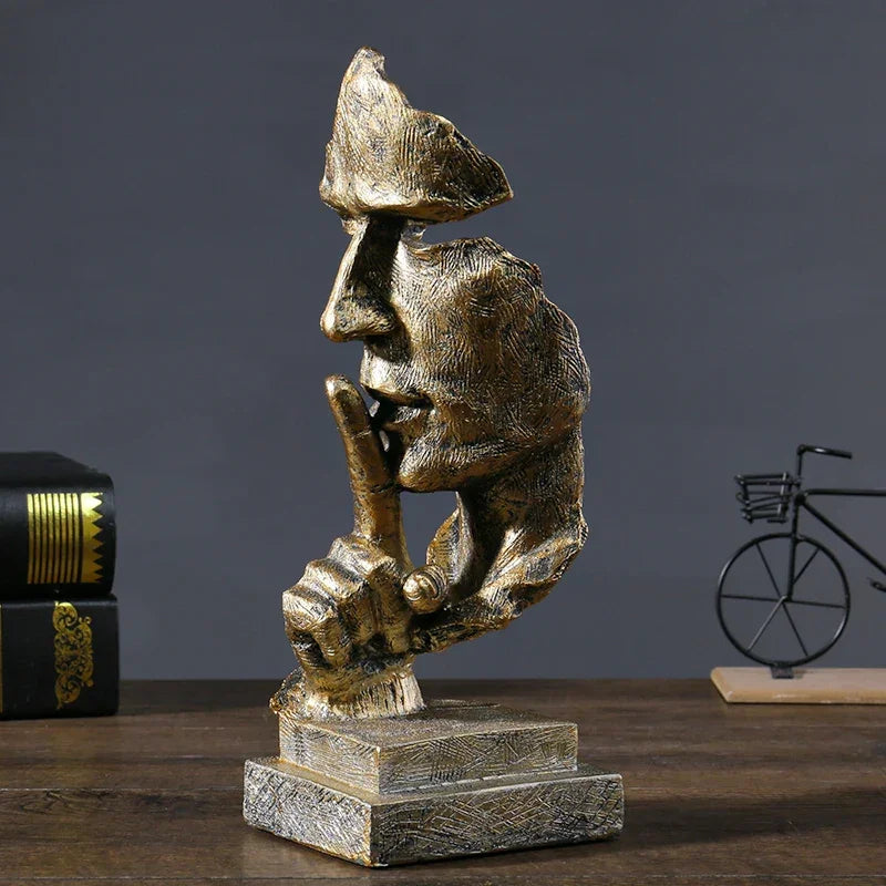 Nordic Sculpture - Golden Silent Design, front view - House Of Avana