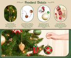 [Christmas, Weddings, Parties] 82pcs Shatterproof Plastic Christmas Ornaments Set - Red, Green & Golden/White Decorations with Golden Caps & Hanging Strings, Large & Small Holiday Tree Decor for Xmas, Weddings, Parties - & Pe House Of Avana [[SKU:HOA-XMS-015]]