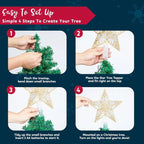 SYNCFUN 9 inch Lighted PVC Star Christmas Tree Topper, Golden Glitter Swirl Treetop Decorations with 10 Warm White LED, Battery Powered for Home Holiday Xmas Party Indoor Decor, Outdoor festival lighting, Tree Topper Accessor House Of Avana [[SKU:HOA-XMS-014]]
