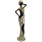 Golden African Woman Statue - House Of Avana