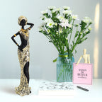 Golden African Woman Statue - House Of Avana