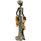 Golden African Woman Statue - House Of Avana