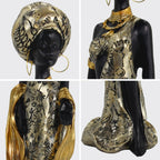 Golden African Woman Statue - House Of Avana