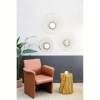 13.5x13x20" Unique Golden Tree Trunk Stool Antique Golden Distressed Accent Side Table - House Of Avana