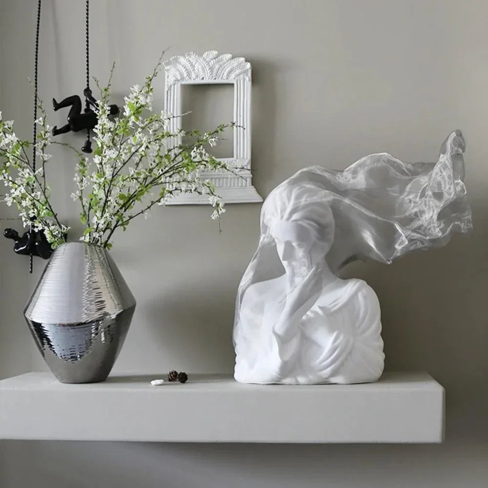 Golden Veil Girl Sculptures for Home Decor - House Of Avana