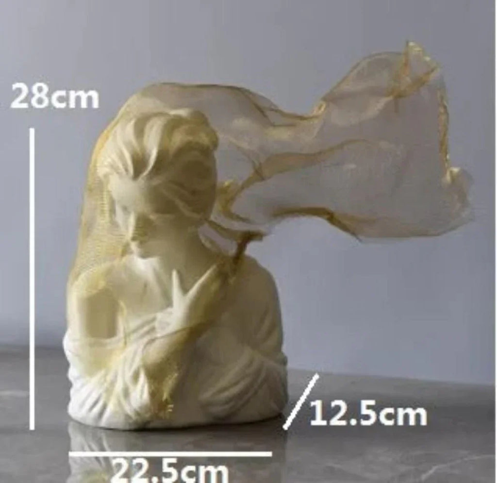 Golden Veil Girl Sculptures for Home Decor - House Of Avana