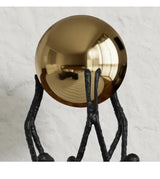 Golden Ball Weightlifter Figures Statue Desk Decoration Ornaments Abstract Character Metal Sculpture Room Aesthetic Decor - House Of Avana