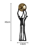 Golden Ball Weightlifter Figures Statue Desk Decoration Ornaments Abstract Character Metal Sculpture Room Aesthetic Decor - House Of Avana