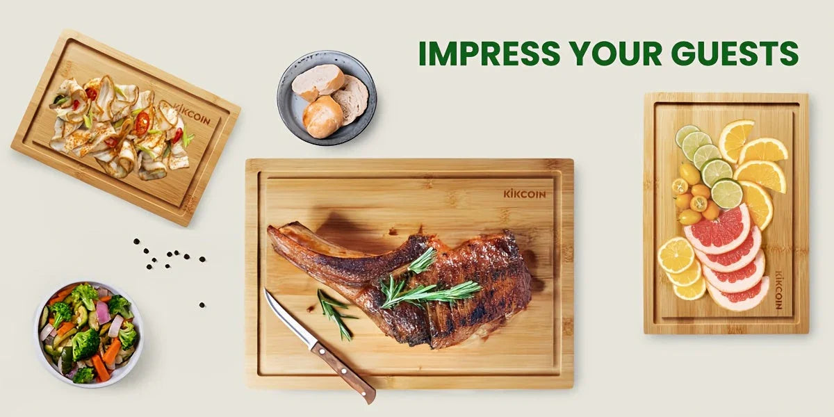 4pcs Oversized Bamboo Cutting Board, Equipped With Cutting Board Rack, Kitchen Gadgets, Juice Groove, Knife Friendly, Invisible Handle, Multifunctional Board, The Best Gift For Family, Friends And Relative. Mother'S Day.Fathe House Of Avana