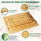 4pcs Oversized Bamboo Cutting Board, Equipped With Cutting Board Rack, Kitchen Gadgets, Juice Groove, Knife Friendly, Invisible Handle, Multifunctional Board, The Best Gift For Family, Friends And Relative. Mother'S Day.Fathe House Of Avana