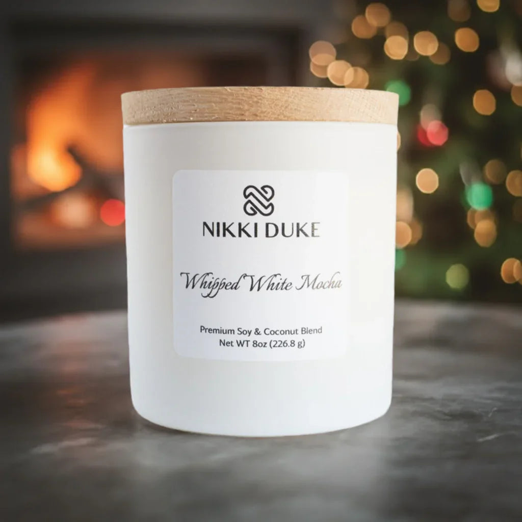 Nikki Duke Whipped White Mocha 8 oz Premium Soy + Coconut Candle Nikki Duke