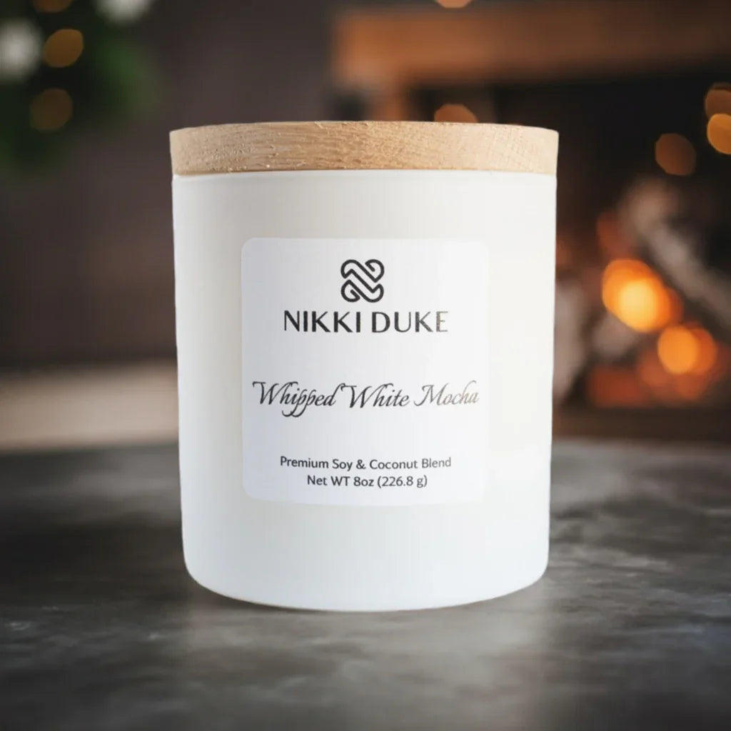 Nikki Duke Whipped White Mocha 8 oz Premium Soy + Coconut Candle Nikki Duke