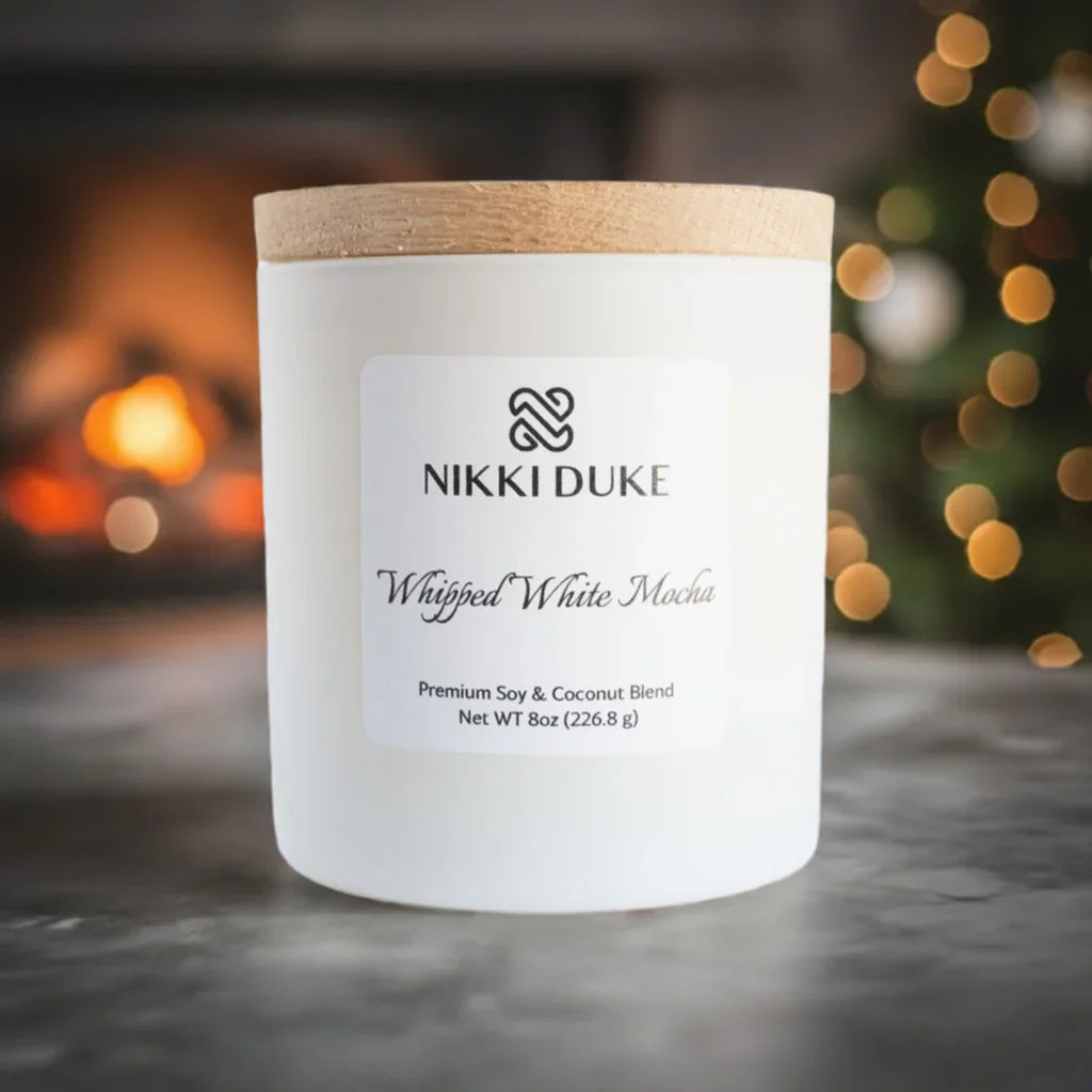 Nikki Duke Whipped White Mocha 8 oz Premium Soy + Coconut Candle Nikki Duke