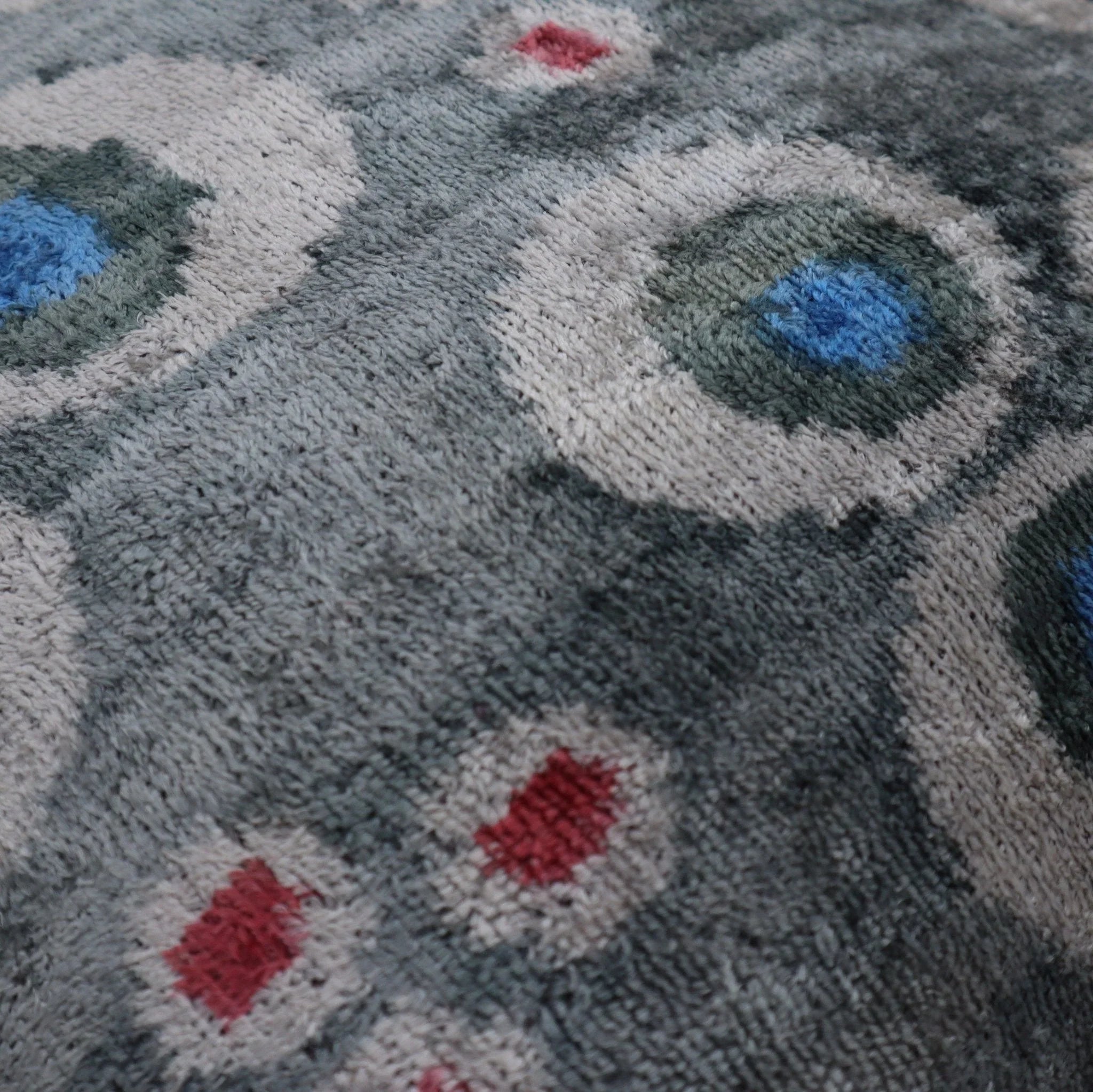 Canvello Luxury Gray Blue Dot Decorative Pillows - 16x16 Inch, back view - House Of Avana