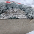 Canvello Luxury Gray Blue Dot Decorative Pillows - 16x16 Inch, detail shot - House Of Avana