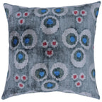 Canvello Luxury Gray Blue Dot Decorative Pillows - 16x16 Inch, front view - House Of Avana