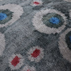 Canvello Handmade Gray Blue Velvet Throw Pillow - 18x18, angled view - House Of Avana