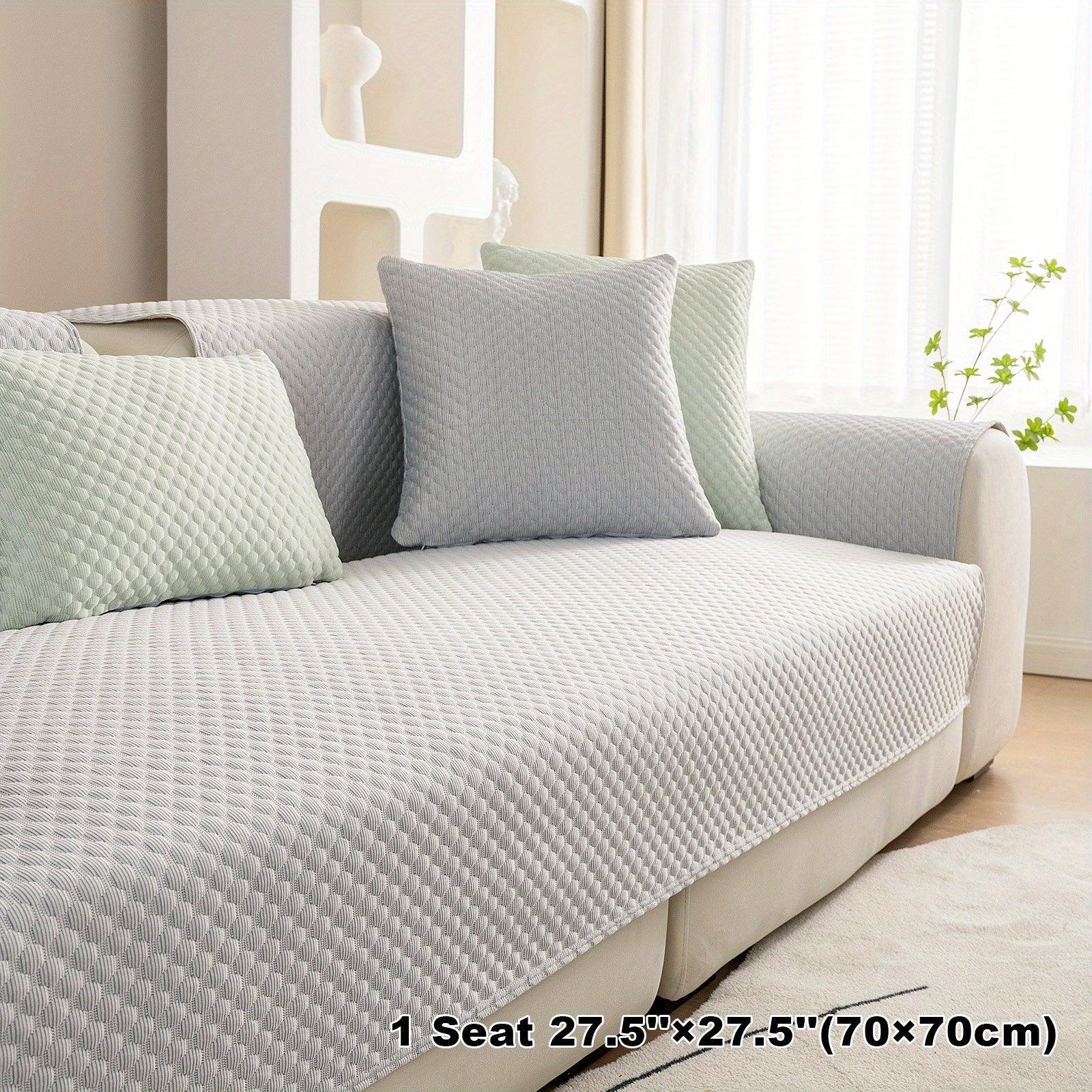 Breathable Ice Silk Light Gray Couch Cover - Cooling & Anti-scratch - House Of Avana