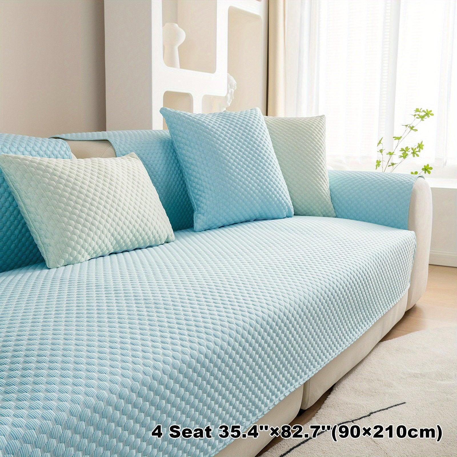 Breathable Ice Silk Light Gray Couch Cover - Cooling & Anti-scratch - House Of Avana