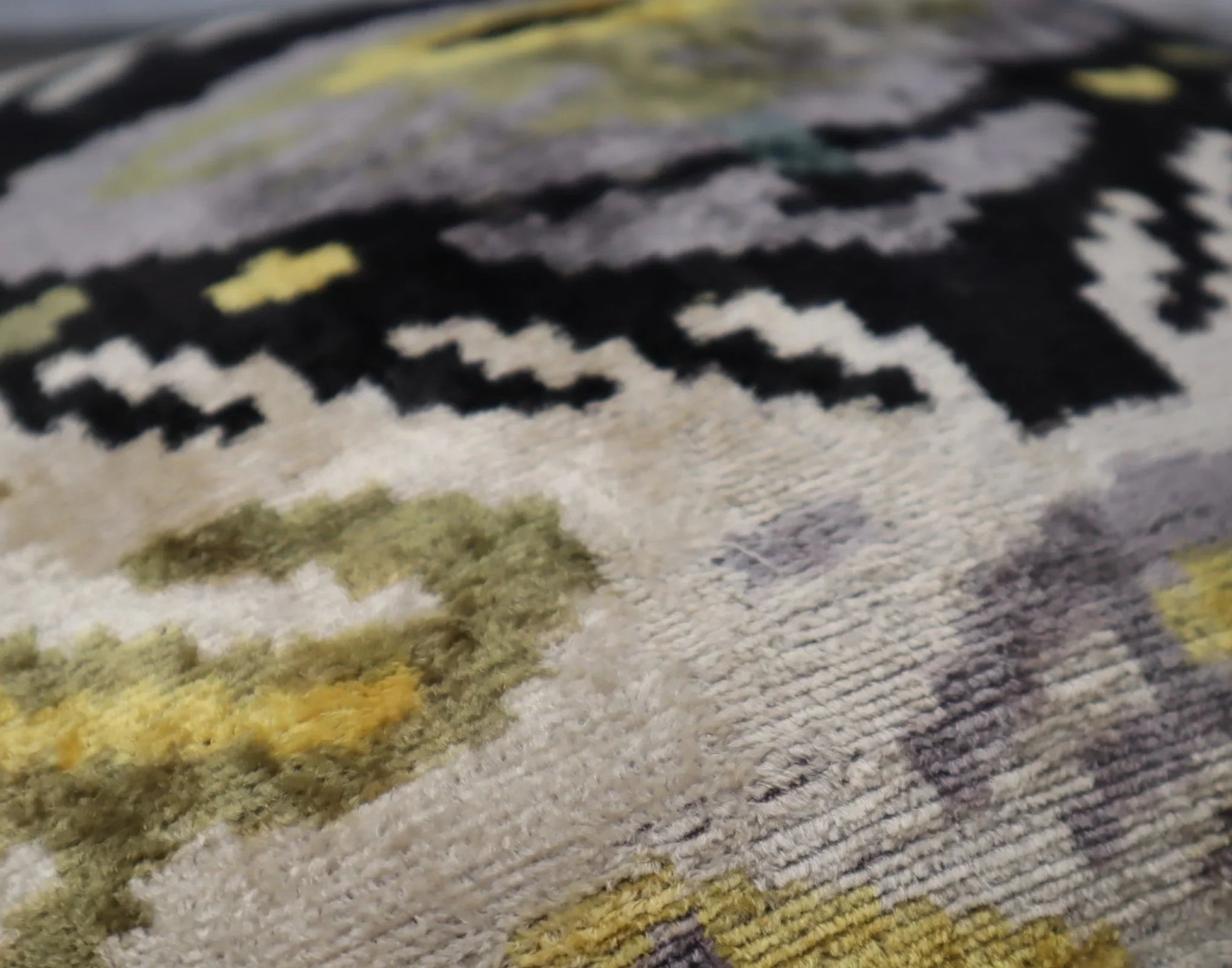 Canvello Handmade Gray Ivory Gold Velvet Throw Pillows - 20x20, detail shot - House Of Avana