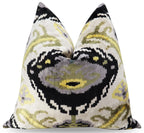 Canvello Handmade Gray Ivory Gold Velvet Throw Pillows - 20x20, lifestyle image - House Of Avana