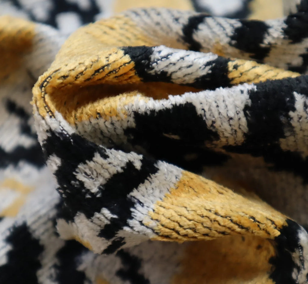 Canvello Handmade Gray Ivory Yellow Velvet Throw Pillows - 20x20, close-up view - House Of Avana