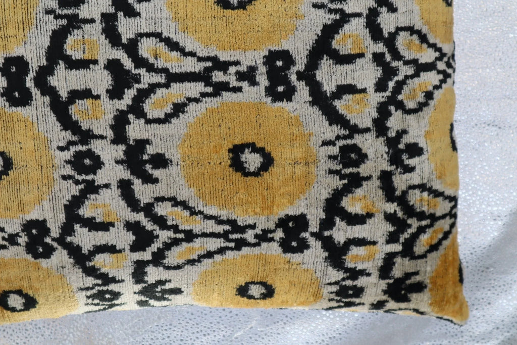 Canvello Handmade Gray Ivory Yellow Velvet Throw Pillows - 20x20, product packaging - House Of Avana