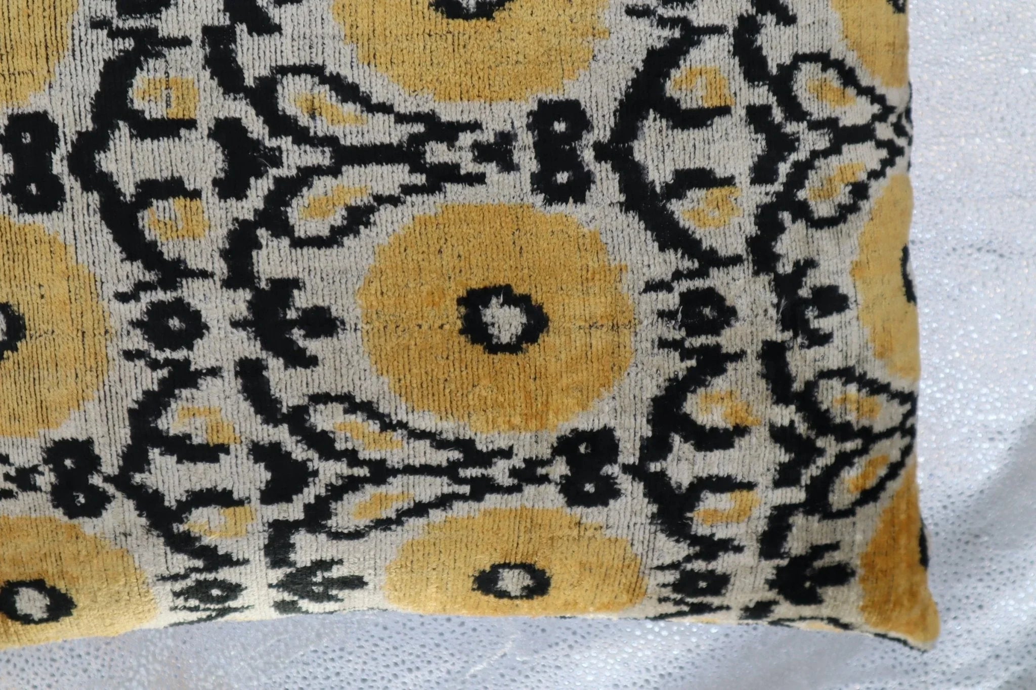 Canvello Handmade Gray Ivory Yellow Velvet Throw Pillows - 20x20, product packaging - House Of Avana