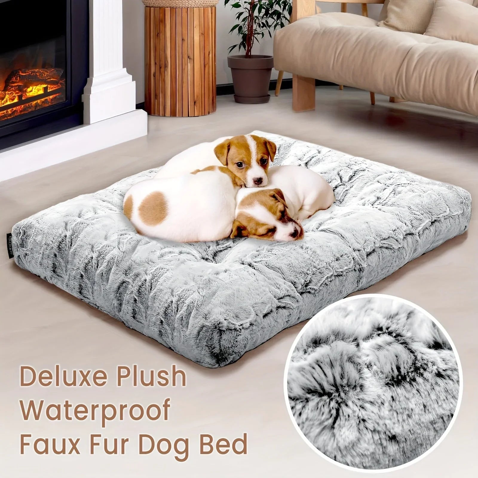 Blunique Dog Bed for Medium and Large Dogs, Gray Pet Beds Rectangle, High Quality Washable, Calming... - House Of Avana