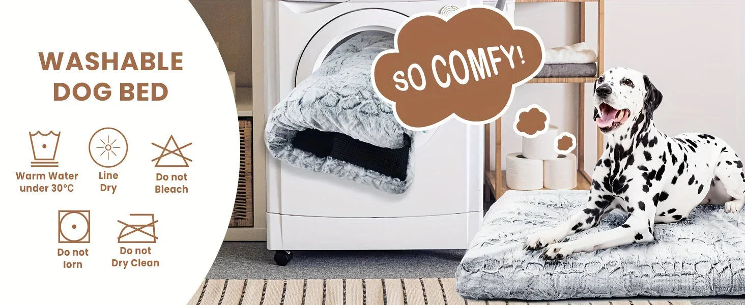 Blunique Dog Bed for Medium and Large Dogs, Gray Pet Beds Rectangle, High Quality Washable, Calming... - House Of Avana