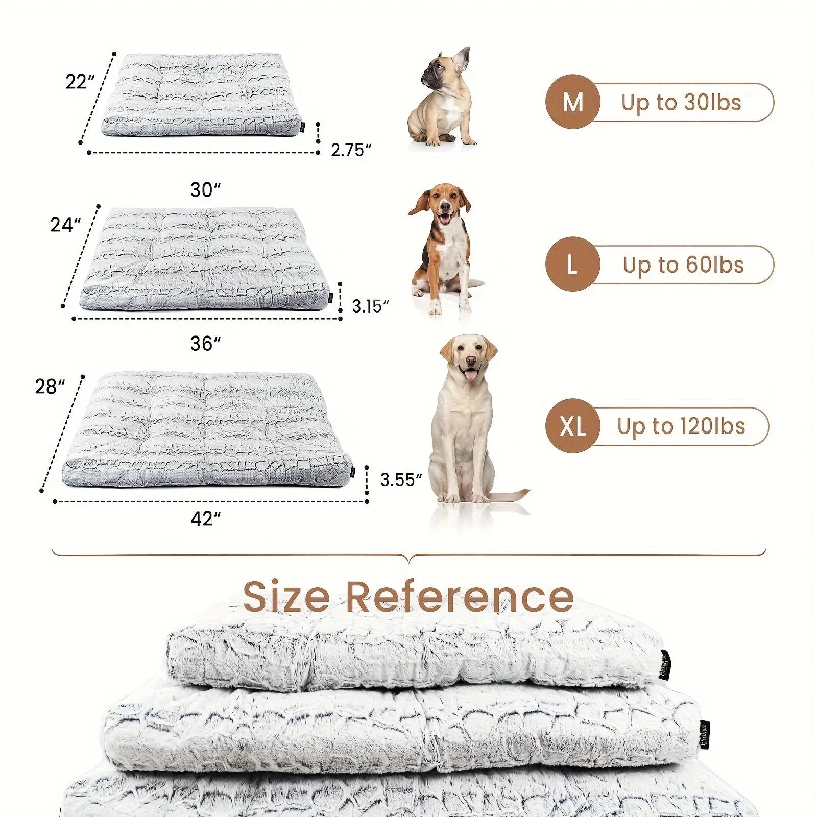 Blunique Dog Bed for Medium and Large Dogs, Gray Pet Beds Rectangle, High Quality Washable, Calming... - House Of Avana