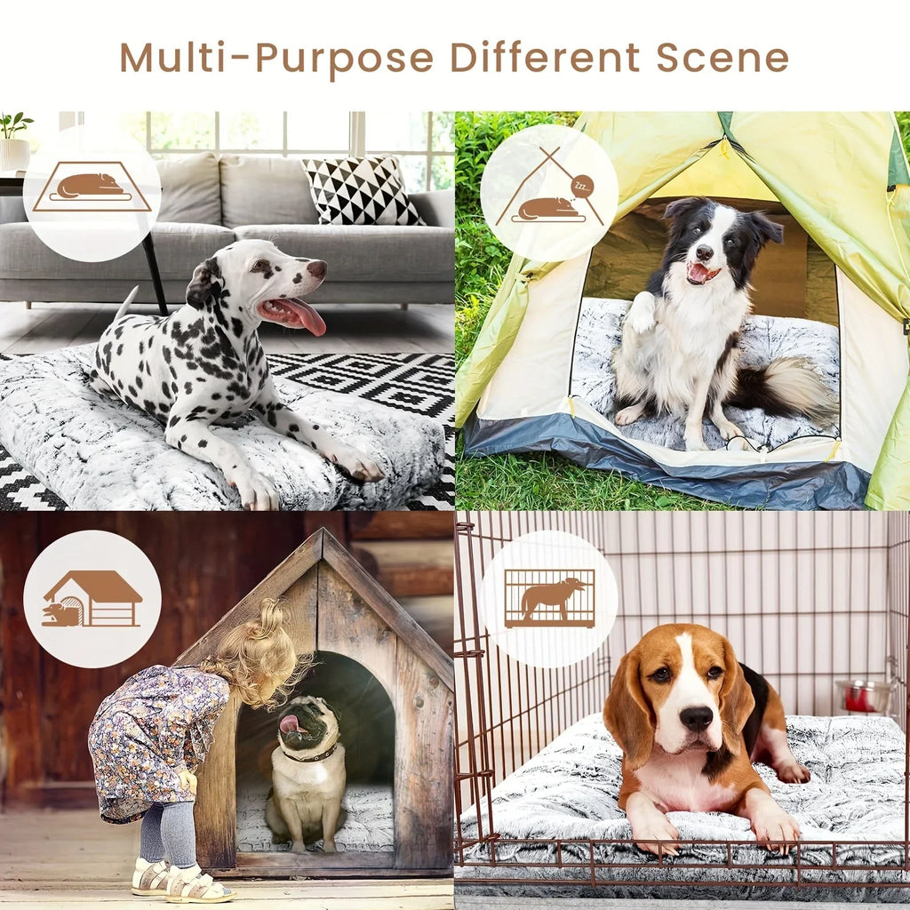 Blunique Dog Bed for Medium and Large Dogs, Gray Pet Beds Rectangle, High Quality Washable, Calming... - House Of Avana