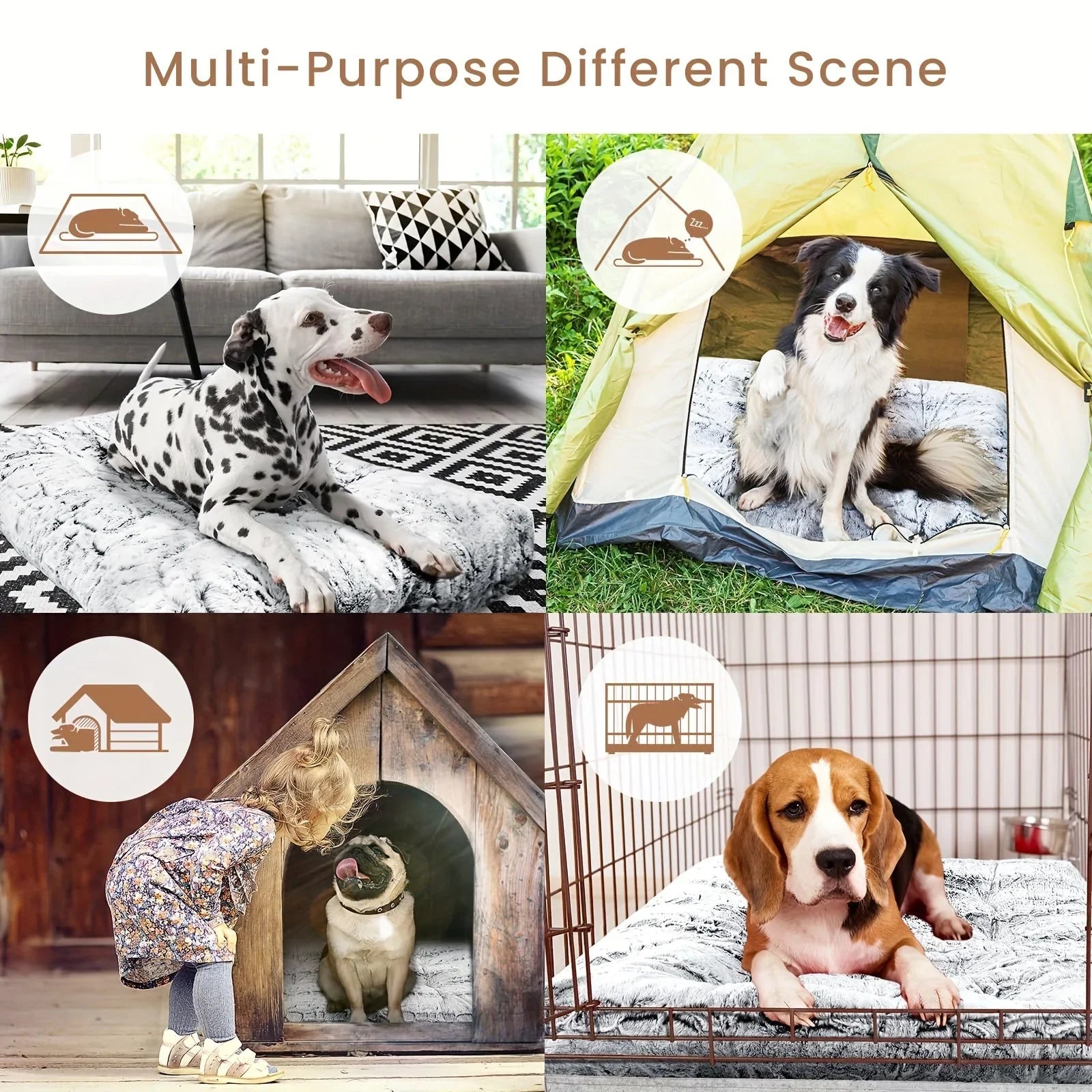 Blunique Dog Bed for Medium and Large Dogs, Gray Pet Beds Rectangle, High Quality Washable, Calming... - House Of Avana
