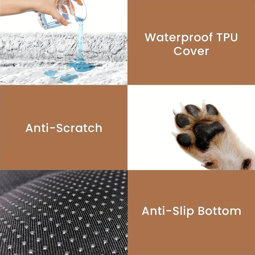 Blunique Dog Bed for Medium and Large Dogs, Gray Pet Beds Rectangle, High Quality Washable, Calming... - House Of Avana