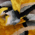 Canvello Luxury Decorative Yellow Gray Pillow with Down Insert- 16x24 in, angled view - House Of Avana