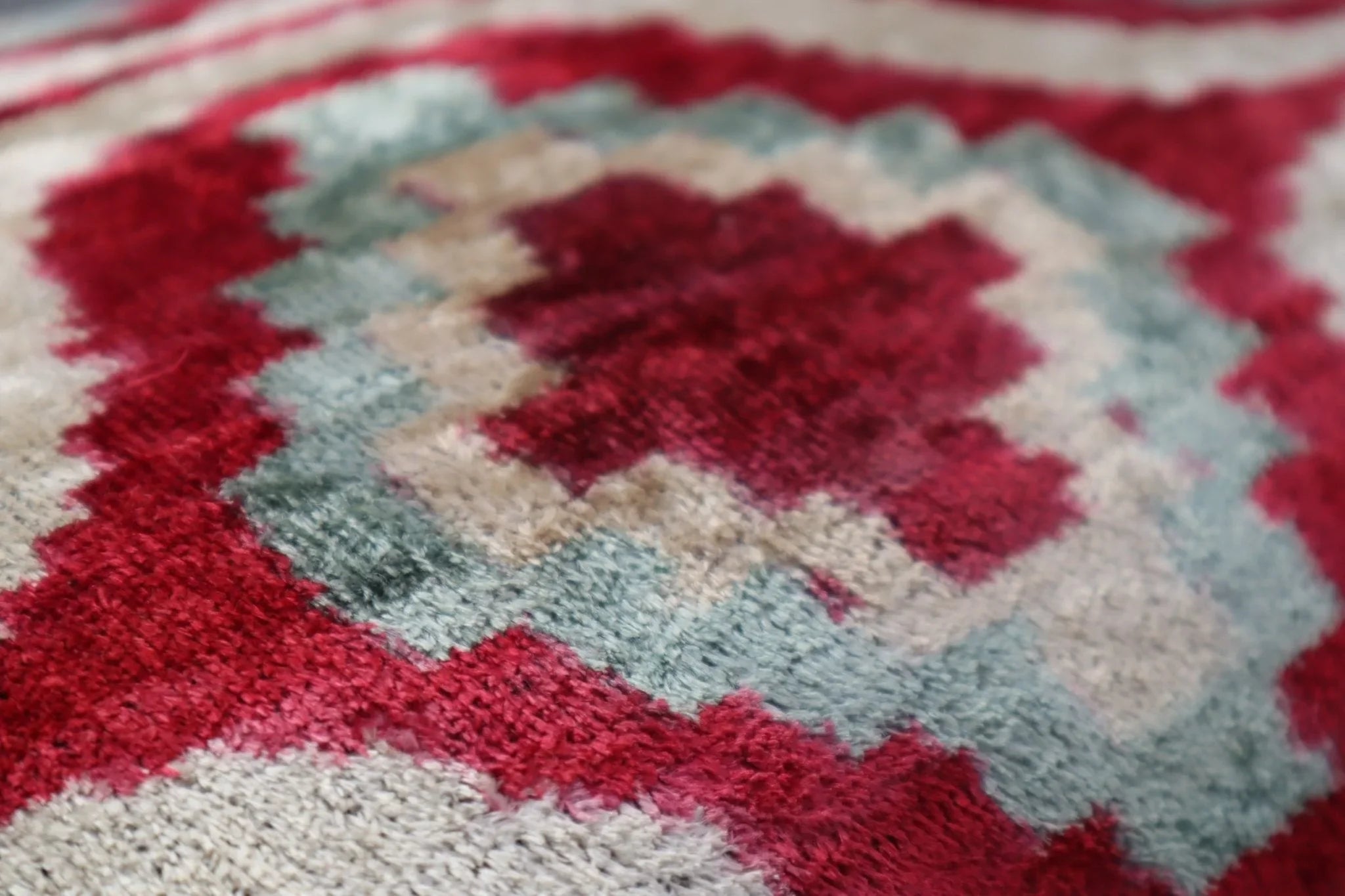 Canvello Decorative Gray Pink Geometric Throw Pillow Down Feather Filled - 16x24 in, close-up view - House Of Avana