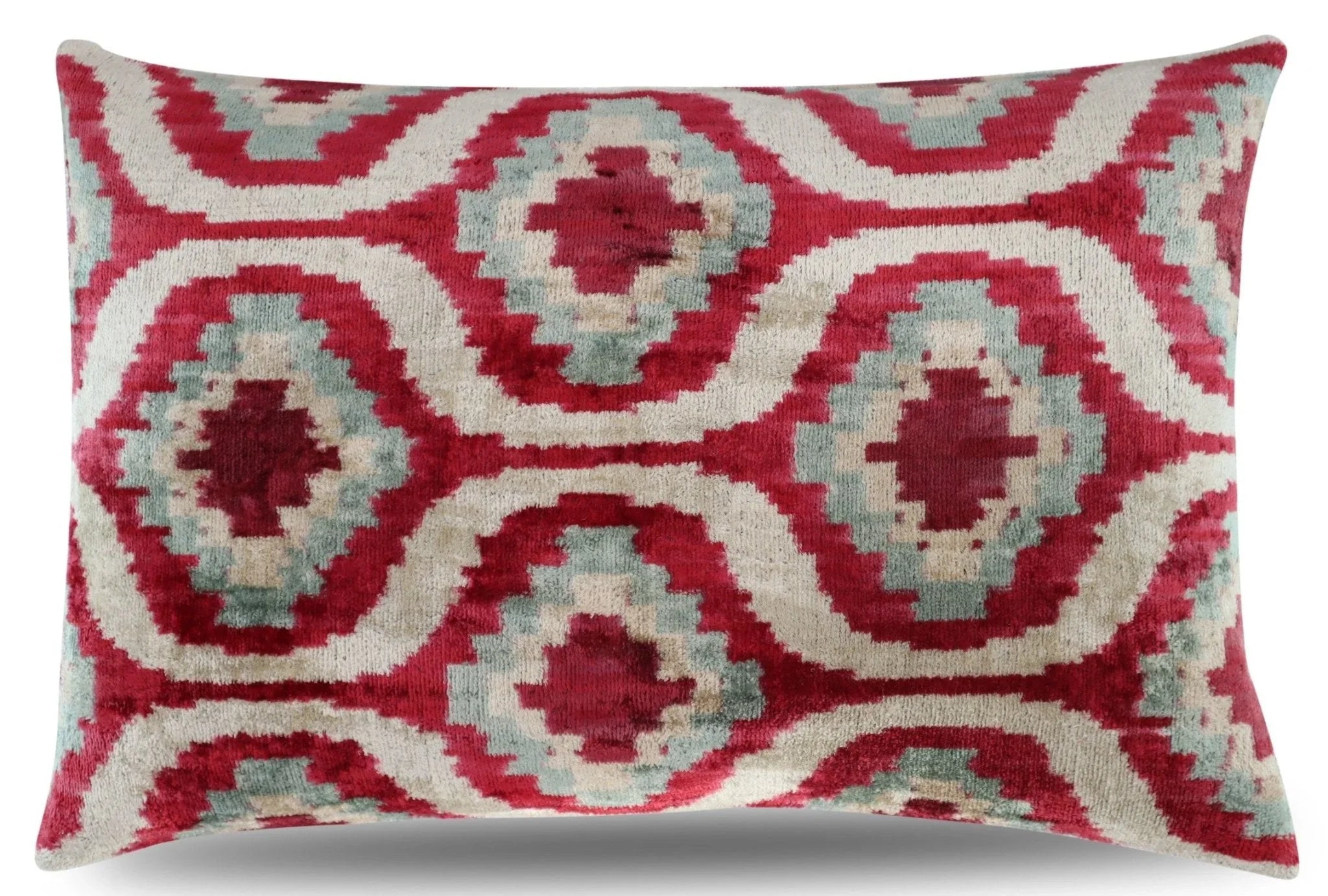 Canvello Decorative Gray Pink Geometric Throw Pillow Down Feather Filled - 16x24 in, front view - House Of Avana