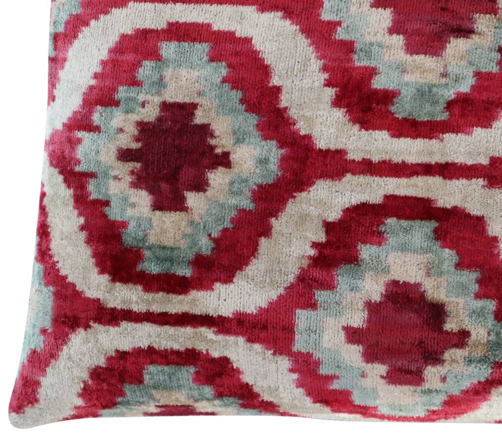 Canvello Decorative Gray Pink Geometric Throw Pillow Down Feather Filled - 16x24 in, top view - House Of Avana