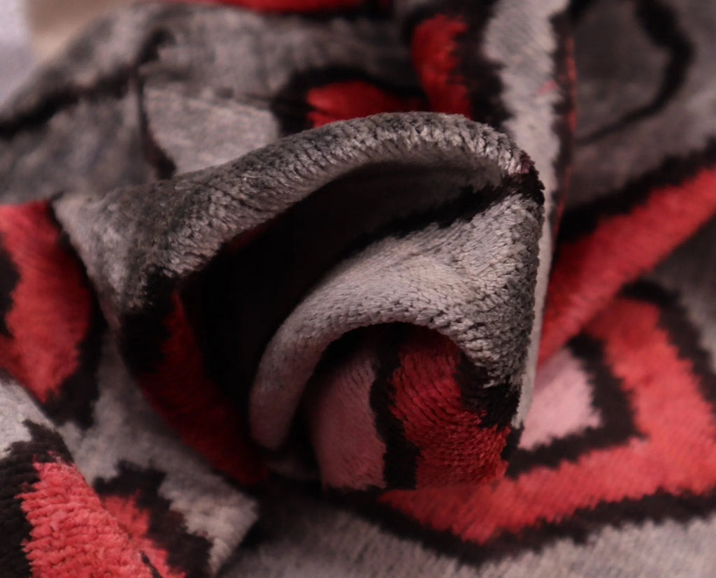 Canvello Velvet Silk Gray Pink Farmhouse Throw Pillows - 24x16 in, angled view - House Of Avana