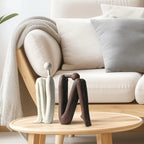 S, Back Against Back Match Man Modern Simple Abstract Human Figure Sculpture, Light Luxury Soft... - House Of Avana